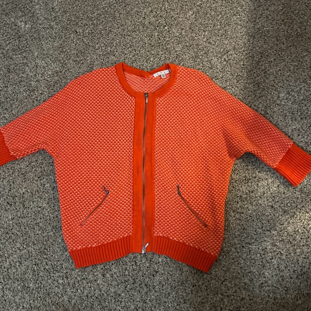 Cabi Orange Sweater Cardigan